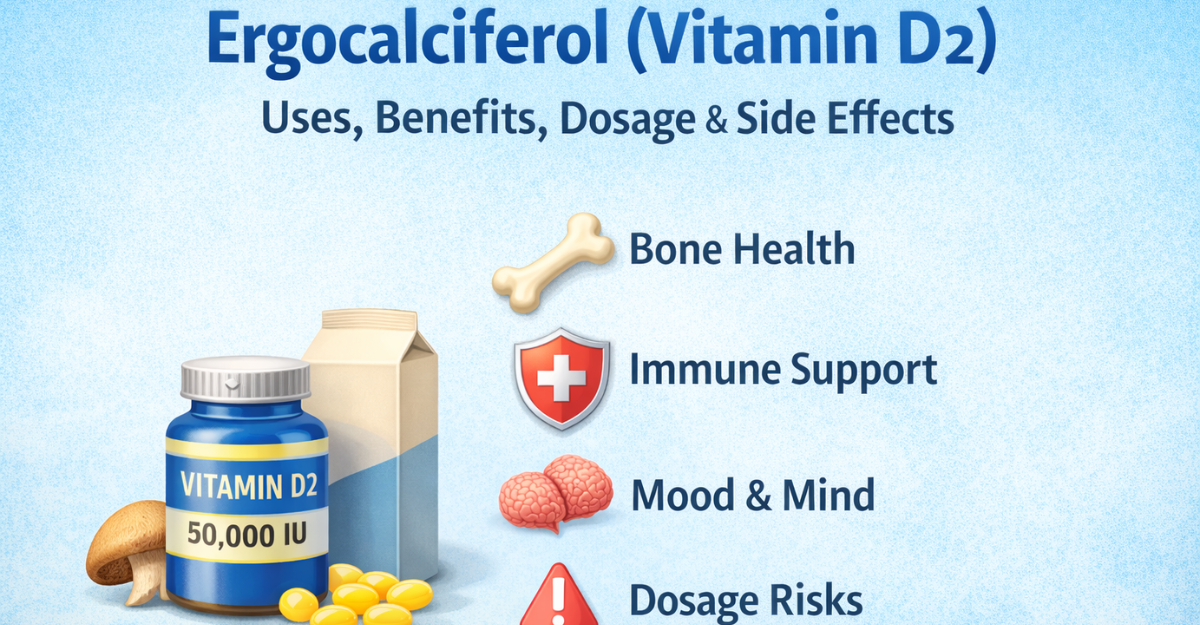 Vitamin D2 (Ergocalciferol) Benefits, Dosage, Uses & Risks