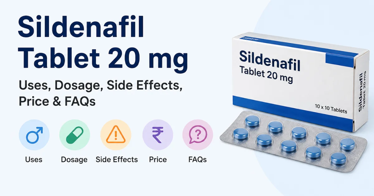 Sildenafil Tablet 20 mg Uses, Dosage, Side Effects, Price & FAQs
